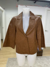 Load image into Gallery viewer, Anthropologie pleather boxy blazer XS