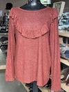 Paper crane Ruffle Top Long Sleeve M