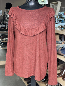 Paper crane Ruffle Top Long Sleeve M