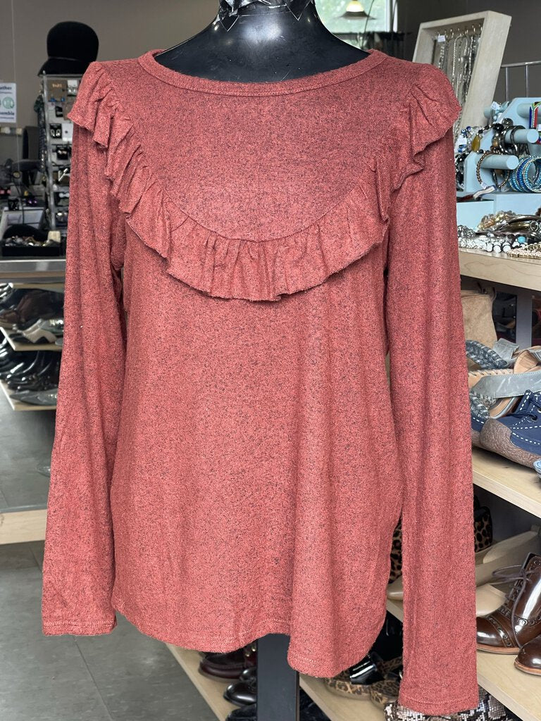 Paper crane Ruffle Top Long Sleeve M