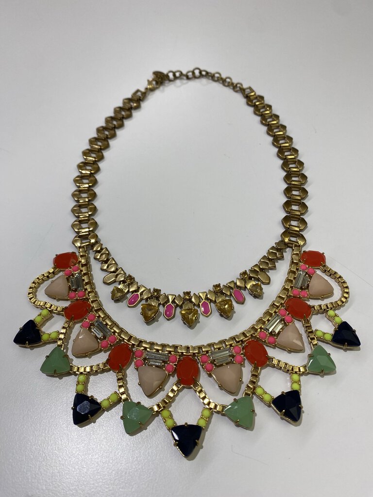 Stella & Dot dbl strand multi stones statement necklace