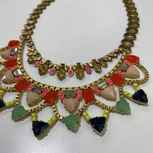 Stella & Dot dbl strand multi stones statement necklace
