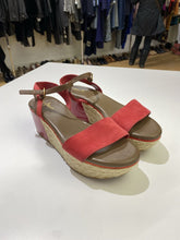 Load image into Gallery viewer, Cole Haan patent/suede espadrille platform sandals 6.5
