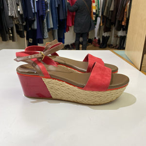 Cole Haan patent/suede espadrille platform sandals 6.5