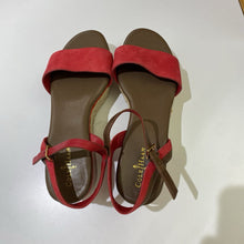 Load image into Gallery viewer, Cole Haan patent/suede espadrille platform sandals 6.5

