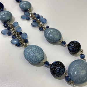 Chicos multi blue/black multi bead necklace