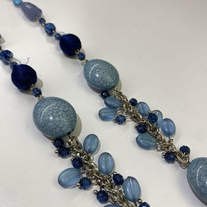 Chicos multi blue/black multi bead necklace