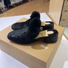 Louboutin fur trim mules 35