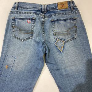 American Eagle patch cropped jeans 6