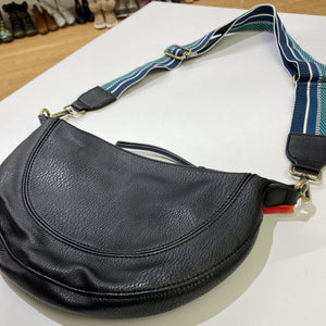 Anthropologie woven strap pleather handbag