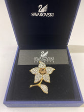 Load image into Gallery viewer, Swarovski crystal flower brooch
