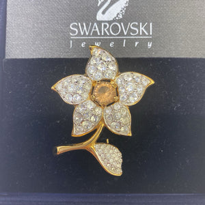 Swarovski crystal flower brooch