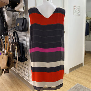 Linea Domani sheer striped overlay dress XL