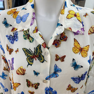 Nicole Taylor silk butterfly top M