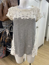Meadow Rue striped/lace top XS