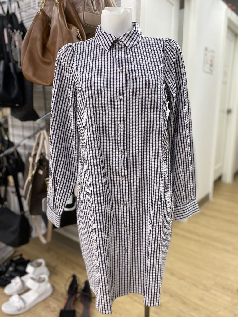 Pieces gingham crinkle dress NWT S