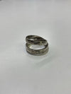 Sterling silver crossover ring