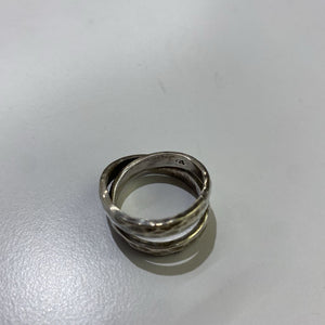 Sterling silver crossover ring