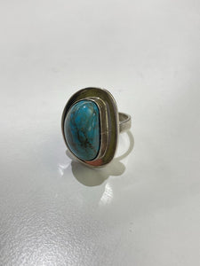 .925 Kallaite Turquoise Stone Ring