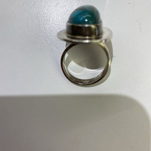 .925 Kallaite Turquoise Stone Ring