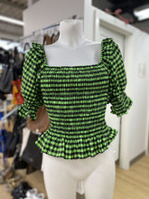 Load image into Gallery viewer, Zara gingham smocked top M
