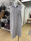 RW&CO pinstriped linen blend dress L