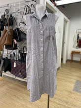 Load image into Gallery viewer, RW&amp;CO pinstriped linen blend dress L
