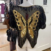 Load image into Gallery viewer, French Look Sequin vintage top OS
