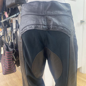 Vintage Mixed leather Fabric biker pants 12