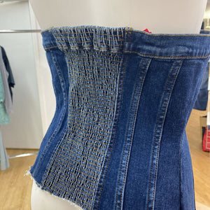 Signature Denim bustier L