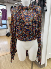 Load image into Gallery viewer, Free People floral mesh overlay top M
