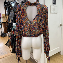 Load image into Gallery viewer, Free People floral mesh overlay top M
