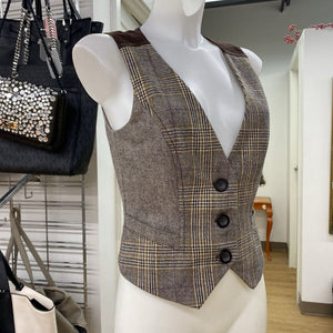 Esprit mixed plaid vest XS/S