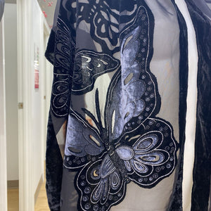 Sheer/velvet butterfly scarf