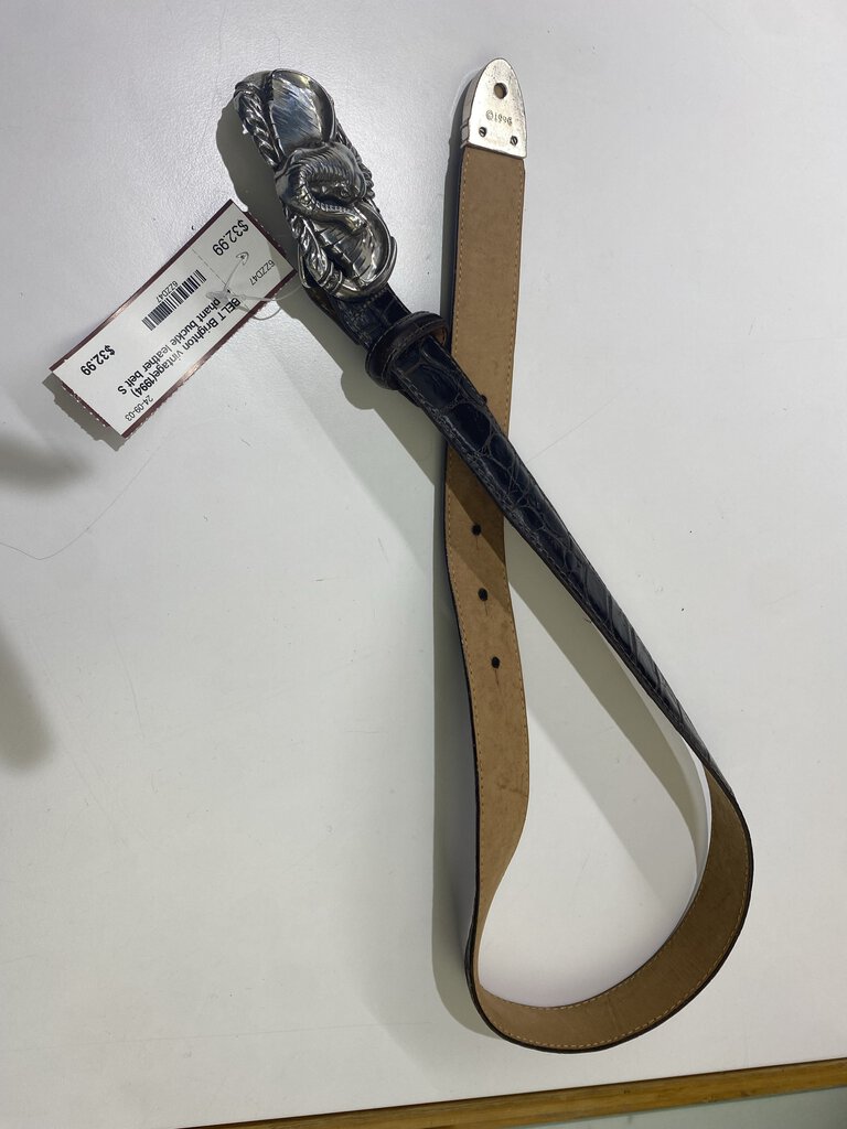 Brighton vintage(1994) elephant buckle leather belt S