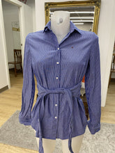 Load image into Gallery viewer, Tommy Hilfiger pinstripe tie waist top XXS
