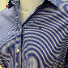 Load image into Gallery viewer, Tommy Hilfiger pinstripe tie waist top XXS
