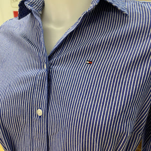 Tommy Hilfiger pinstripe tie waist top XXS