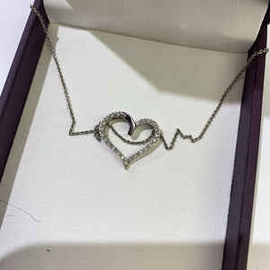 Michael Hill .925 chain w pave heart pendant