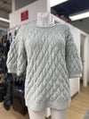 Anthropologie quilted knit sweater L