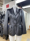 Betty Barclay vintage leather blazer S