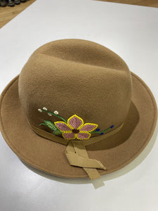 Beaded wool fedora