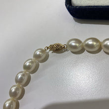 Load image into Gallery viewer, 14KT Gold Fresh Water Pearls vintage necklace/earrings set
