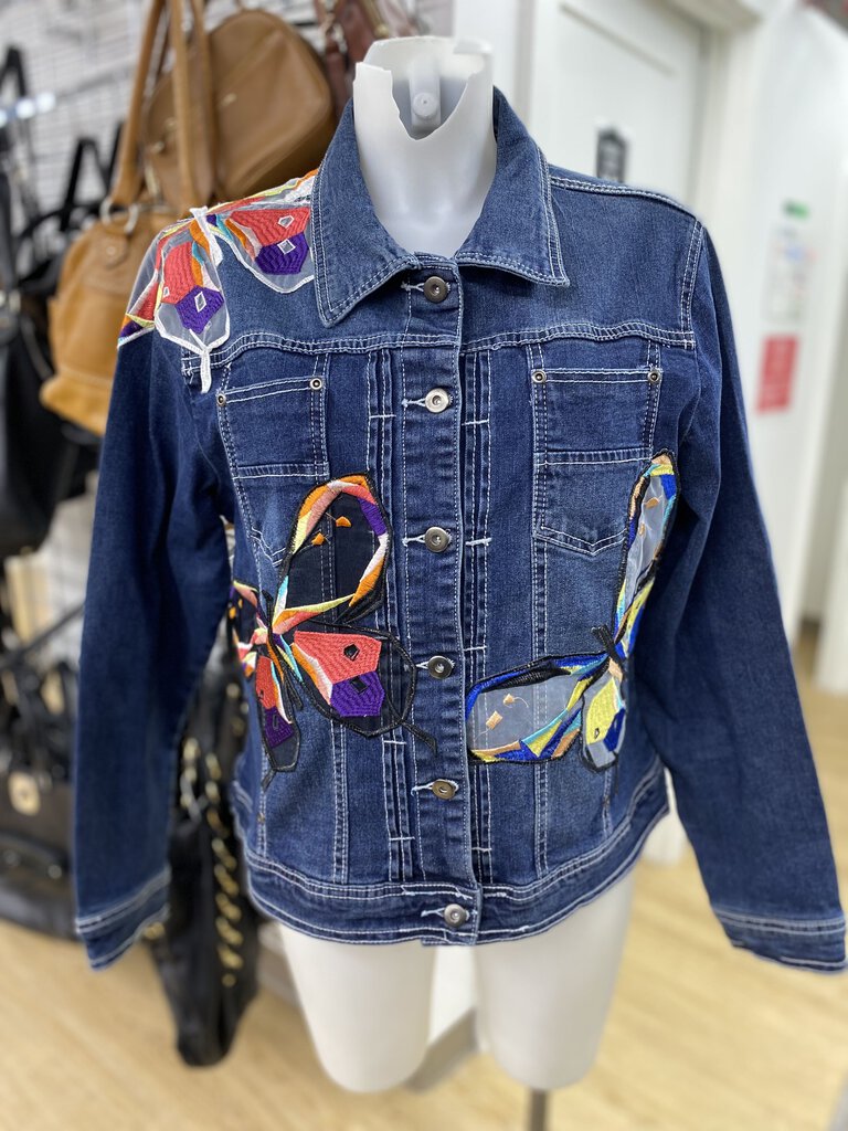 Liva A Little embroidered denim jacket XL