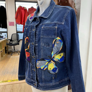 Liva A Little embroidered denim jacket XL