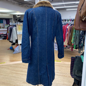 Xntrik vintage denim/faux fur coat S