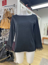 Load image into Gallery viewer, J Crew feather trim sleeves top NWT M
