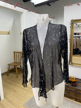 Load image into Gallery viewer, Lace mesh metallic open cardi NWT L/XL
