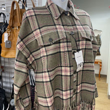 Load image into Gallery viewer, Zara wool blend plaid shacket NWT M
