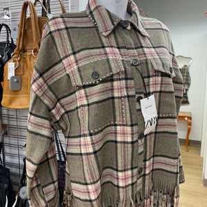 Zara wool blend plaid shacket NWT M